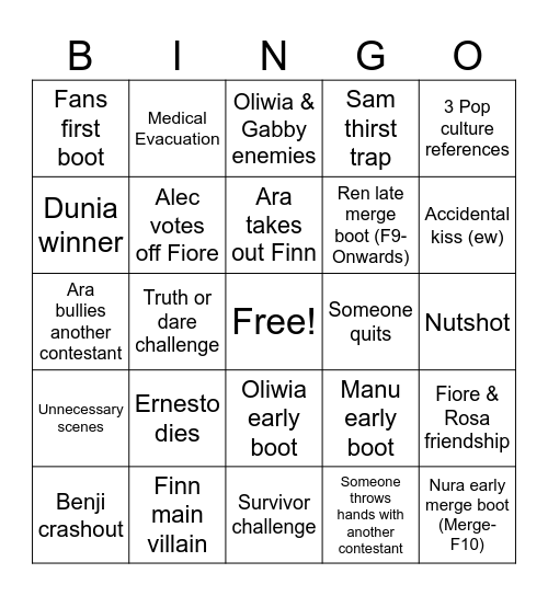 Disventure Camp - Bingo Card