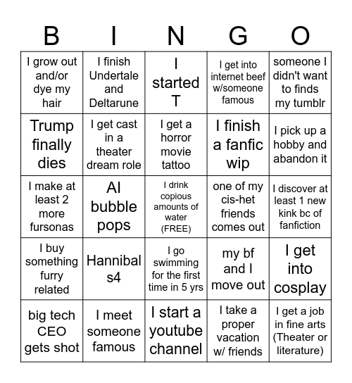 Knux's 2026 Bingo Card Bingo Card