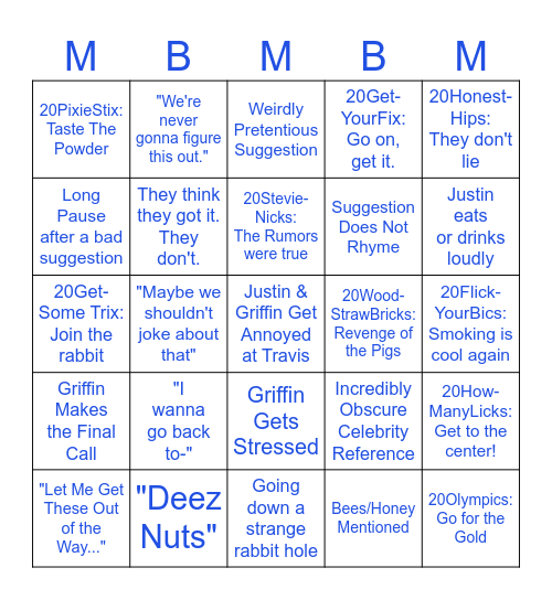 Naming of the Year 2026 Bingo Card