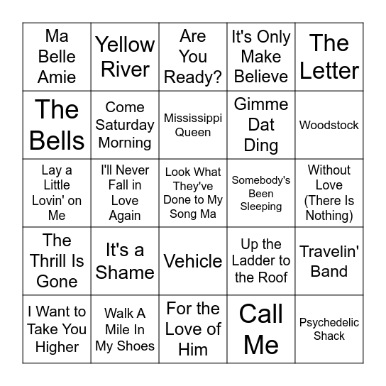 70'S VOL. 2 Bingo Card