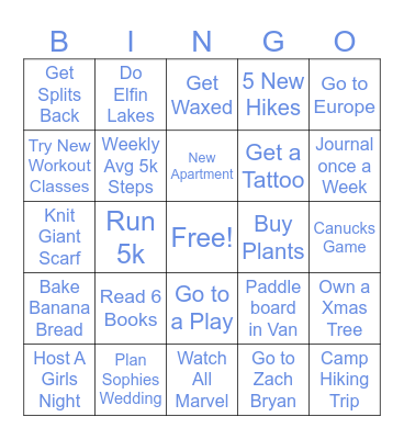 Tara 2026 Bingo Card