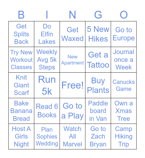 Tara 2026 Bingo Card
