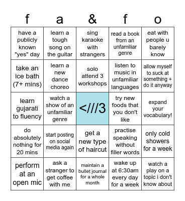 skyegriffin's "do it anyway" bingo Card