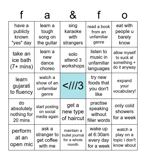 skyegriffin's "do it anyway" bingo Card
