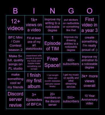 2026 Bingo Card