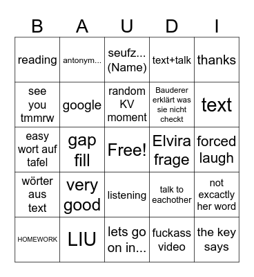 BaudiBingo Card