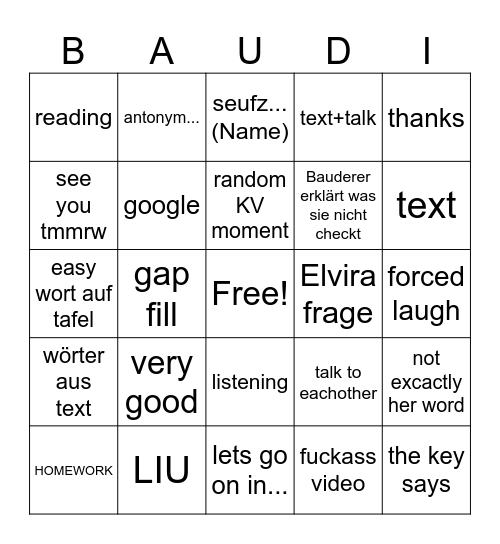 BaudiBingo Card