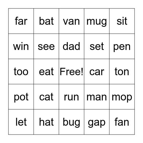 Bingo! Bingo Card