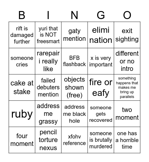 TPOT21 Bingo Card Bingo Card