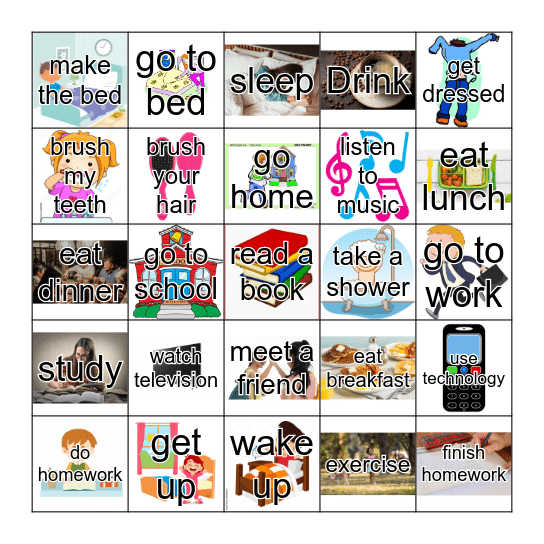 DAILY ROUTINE Bingo Card