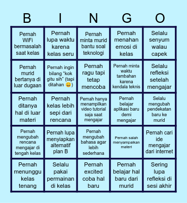 Bingo Dunia Guru Bingo Card