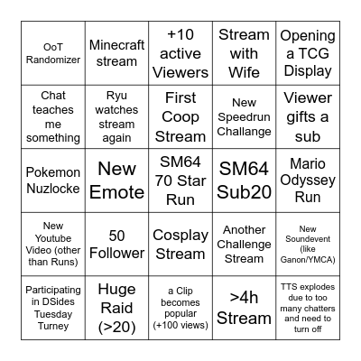 MrKennyens 2026 Bingo Card Bingo Card