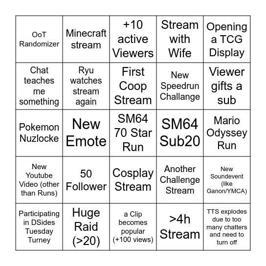 MrKennyens 2026 Bingo Card Bingo Card