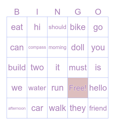Gr6 Bingo Card