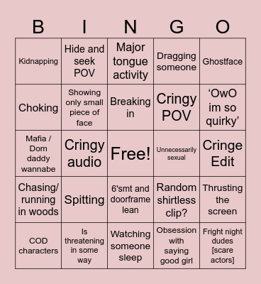 MaskTok Bingo Card