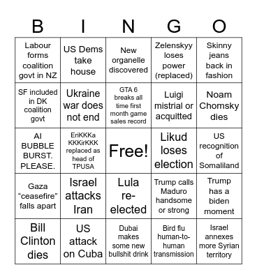 2026 Bingo Card