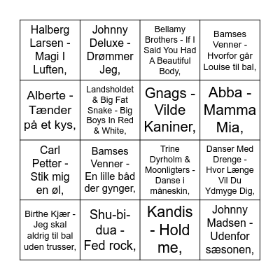 Bodega Bingo Card