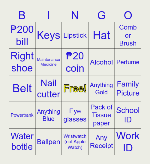 WTF! Bingo! Bingo Card
