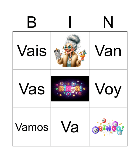 BINGOOO DEL VERBO IR Bingo Card