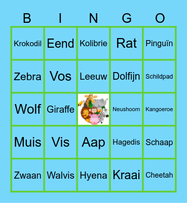 Dieren Bingo Card