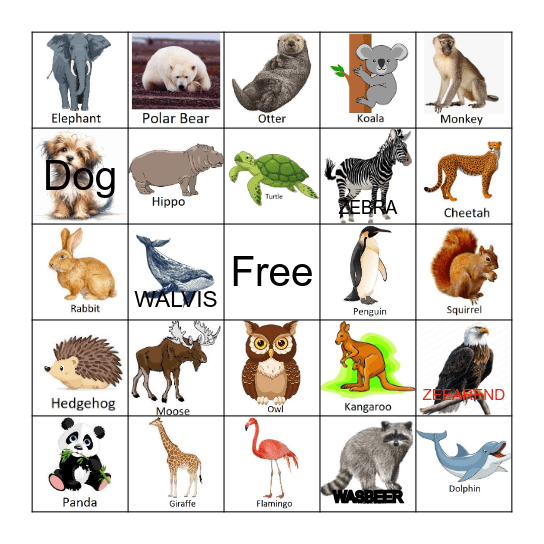 DierenBingo Card