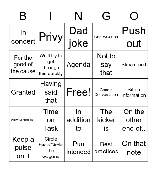 Eric Bingo Card