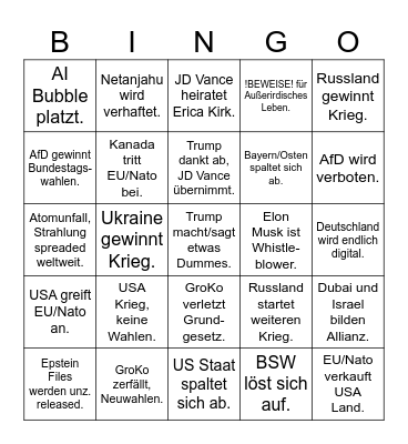 2026 Bingo Card