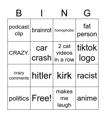 Insta Reels Bingo Card