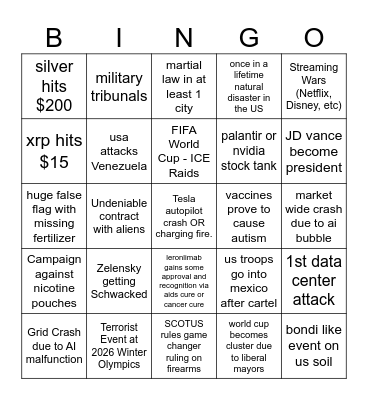 2026 BINGO Card
