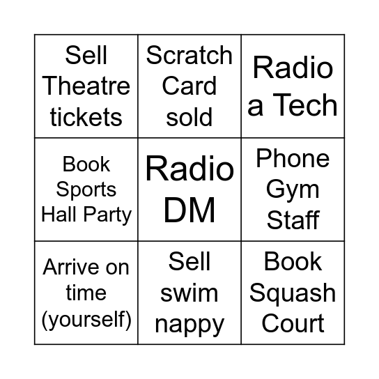 Beausie Storm Bingo Card