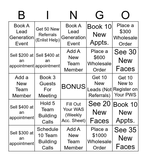 BINGO for BLING!! Bingo Card