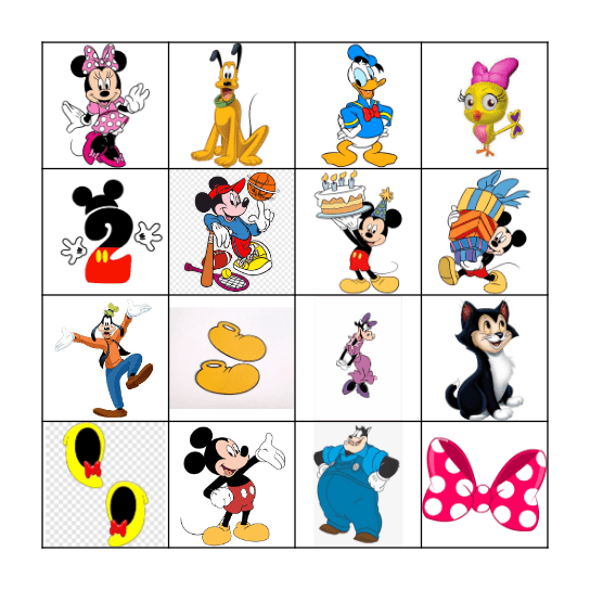 Evito's 2nd Birthday Bingo Card