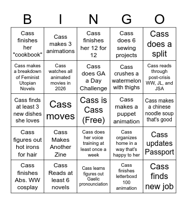 2026 Bingo Card