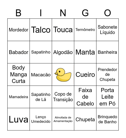 Chá Revelação Bingo Card
