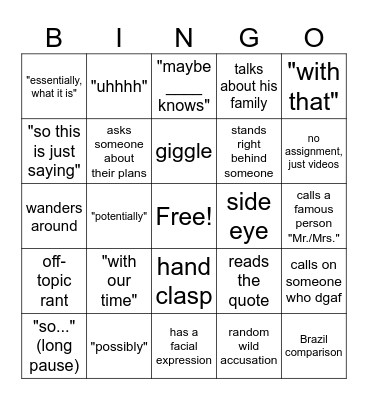 Kozak bingo Card