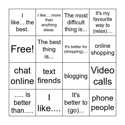 Optimise a2 U4 Speaking Bingo Card