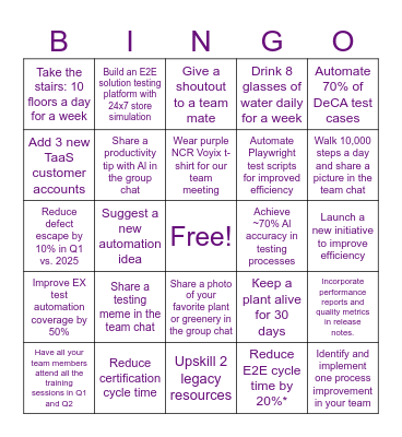QCOE '26 BINGO card Bingo Card