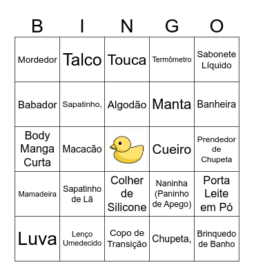 Chá Revelação Bingo Card