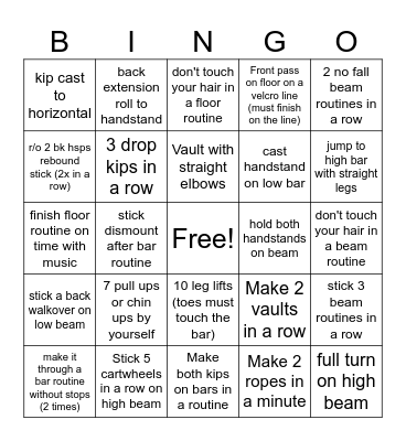 Level 4 Bingo Card