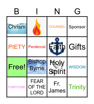 Gifts of the Holy Spirit! Bingo Card