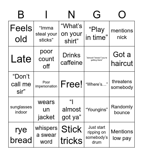 AJ pt 2 Bingo Card