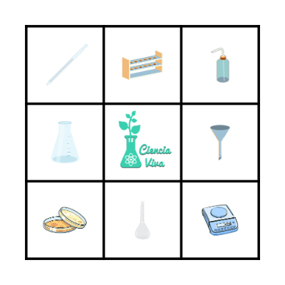 El Bingo de los materiales de laboratorio Bingo Card