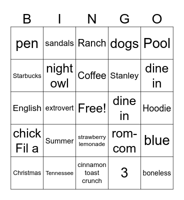 Molly Bingo Card