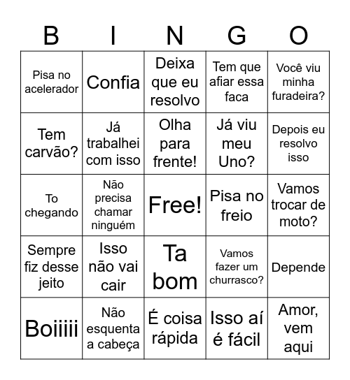Coisas que o Dalla fala Bingo Card