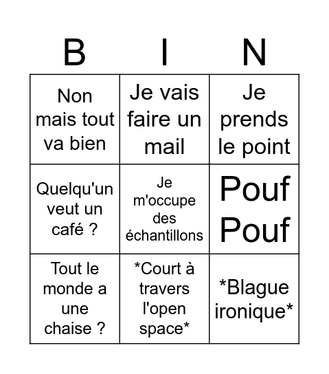 Gael being Gael Bingo Card