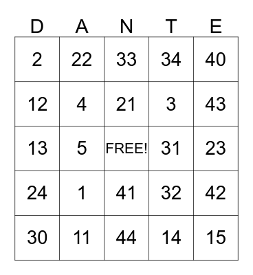 Baby's First Birthday Bingo Card