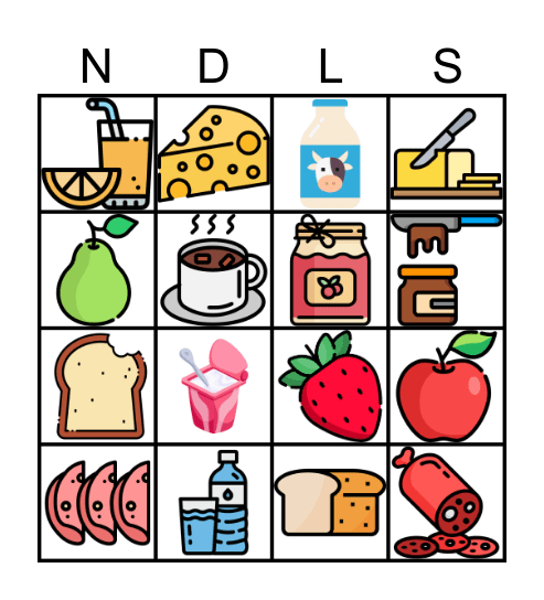 Voedsel en dranken Bingo Card