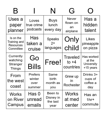 GSC Team Bingo Card