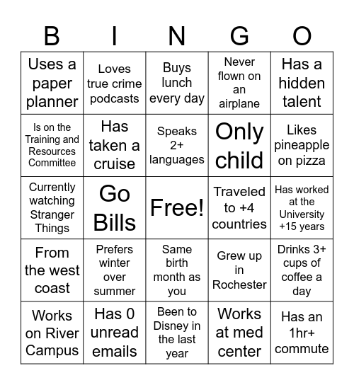 GSC Team Bingo Card