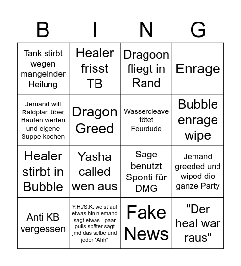 40 pulls und clear Bingo Card